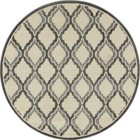 ART CARPET 8 Ft. Milan Collection Hopscotch Woven Round Area Rug, Gray 24644